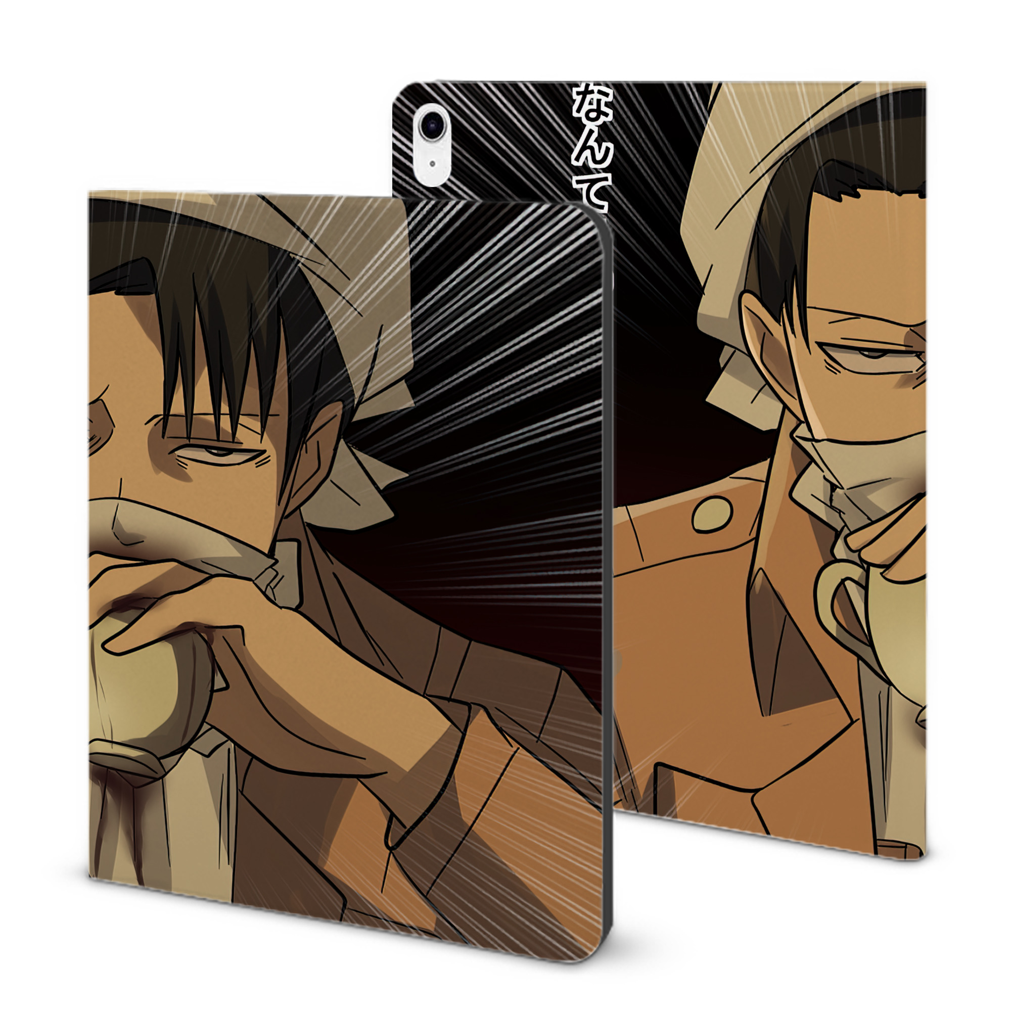 （画像用） 進撃の巨人 Attack on Titan IPad ケース ブック型 PUレザー TPU 耐衝撃 軽量 薄型 ペン収納なし 全面保護 IPad 各モデル対応